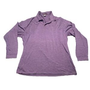 Nike Tiger Woods Collection Mens Polo 2XL‎ Purple 100% Wool Long Sleeve Golf